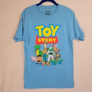 Disney Pixar Toy Story Men TShirt Blue Woody Lightyear Casual Vacation 90s Movie